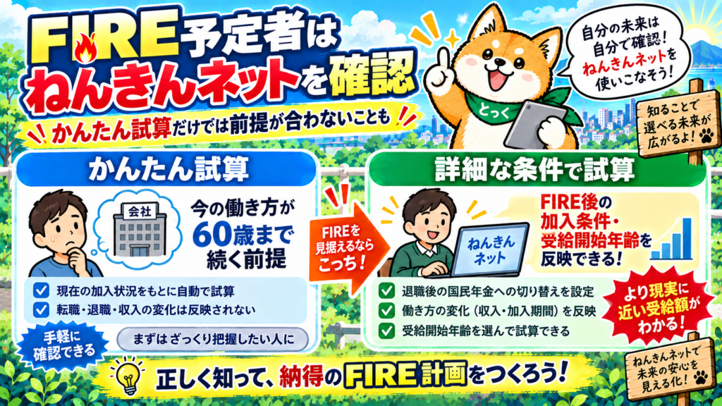 04:FIRE予定者がねんきんネットの詳細な条件で年金見込額を試算する理由