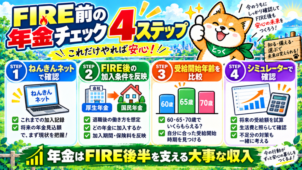 08:FIRE前に行う年金確認4ステップ