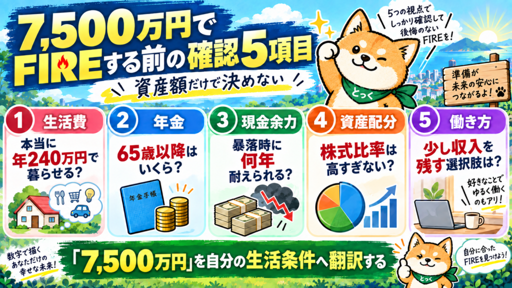 07：資産7500万円でFIREする前に確認したい5項目
